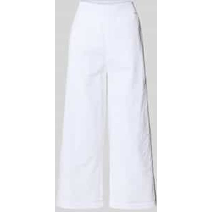 Wide leg stoffen broek met broderie anglaise