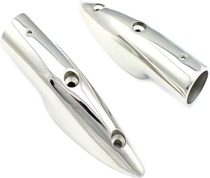 Leuning Eindstuk - Reling Accessoire - Terras Afwerking - 5 1/2 Graden - 22 mm Buis - Roestvrij Staal