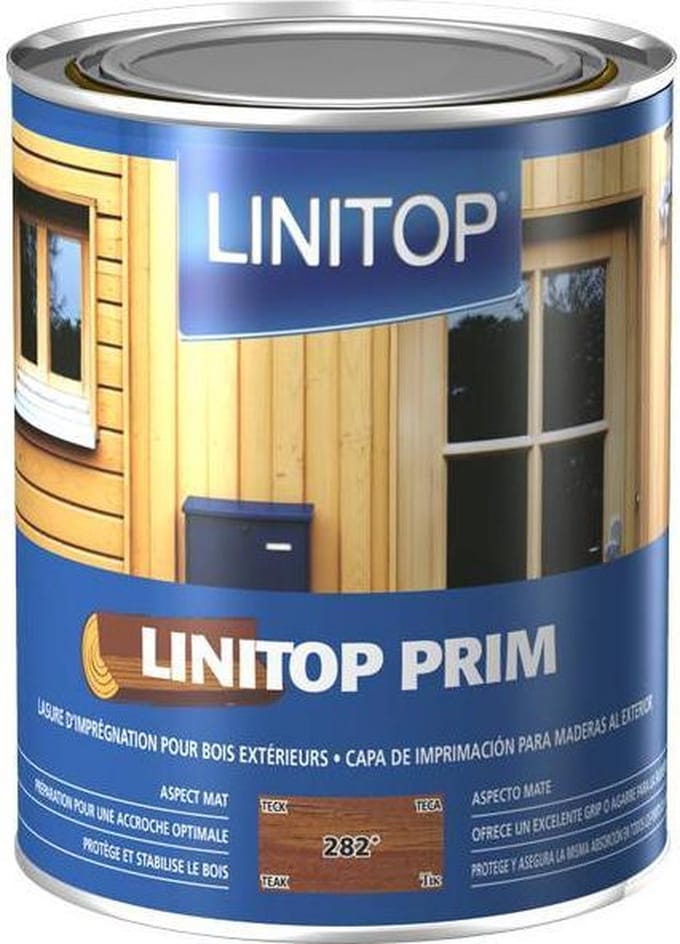 LINITOP PRIM & voltooien, vlek van transparante impregnatie op LINITOP - 1 L Middelgrote eik