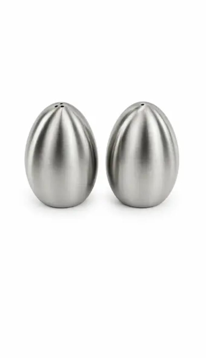 Lunar – zout- en peperstrooierset – RVS – modern minimalistisch – mat RVS – set van 2