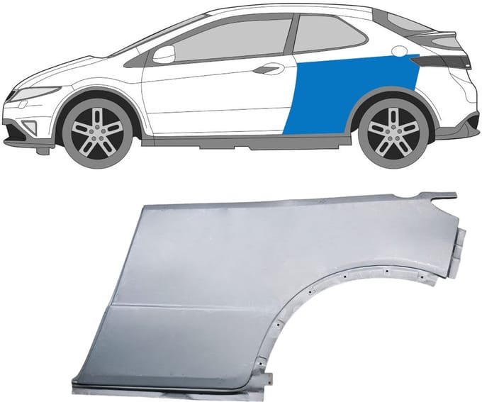 Reparatiepaneel achterspatbord voor Honda Civic 2005-2011 / Links