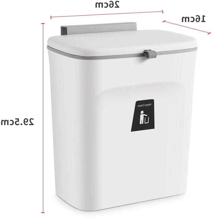 Compostemmer Keuken - Afvalemmer Deksel - Afval Scheiden - Opvouwbaar Ontwerp - 9 Liter - Wit