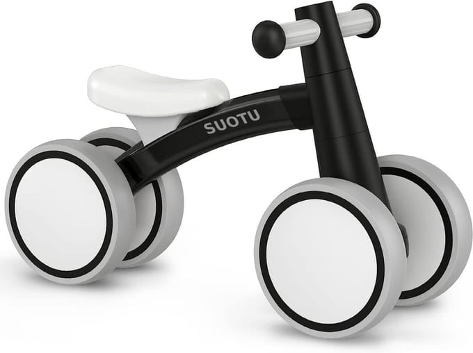 Suotu Loopfiets - Jongens en Meisjes - Speelgoed 1 jaar t/m 3 jaar - Certified Speelgoed - Zwart