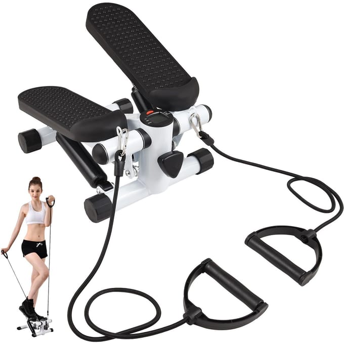 Mini-stepper voor thuisoefeningen met weerstandsbanden LCD-display Capaciteit 100kg Trapstepper