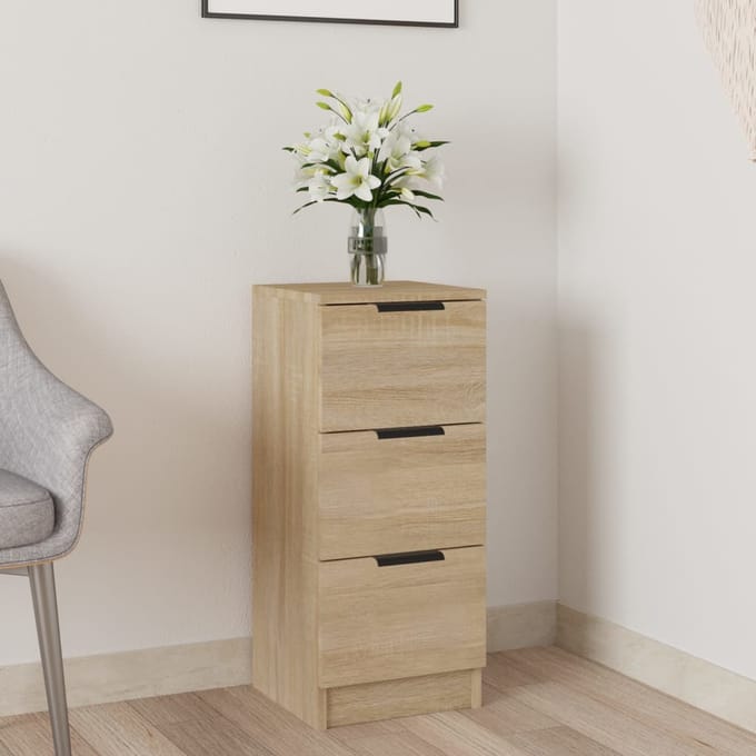 vidaXL - Dressoir - 30x30x70 - cm - bewerkt - hout - sonoma - eikenkleurig