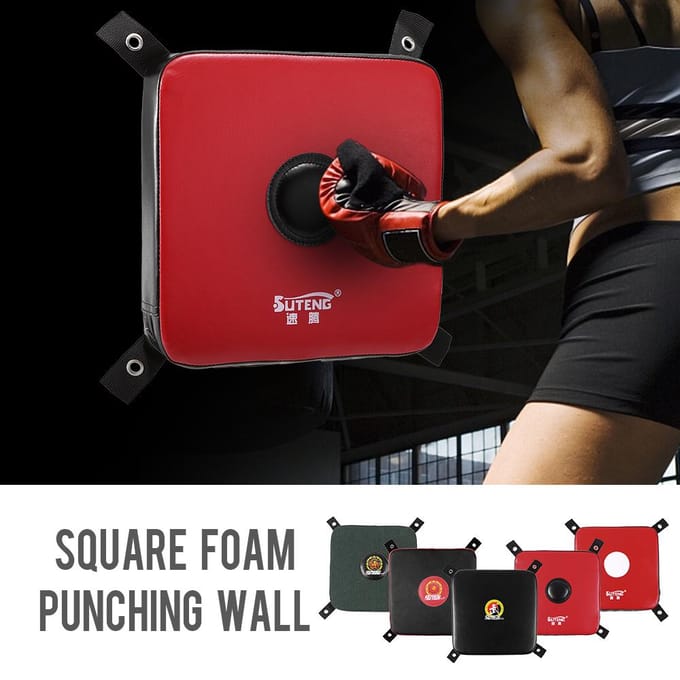 Vierkant schuim ponsmuur boksmuur opvallende kickbag vechtpad massief karate trainingsbord Black Red&3 gray
