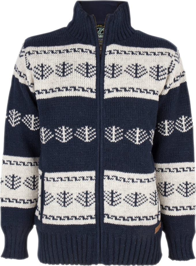 Gebreid Wollen Heren/Uni Vest van Schapenwol Thin PolyesterFleece en hoge kraag - SHAKALOHA - M Pine M
