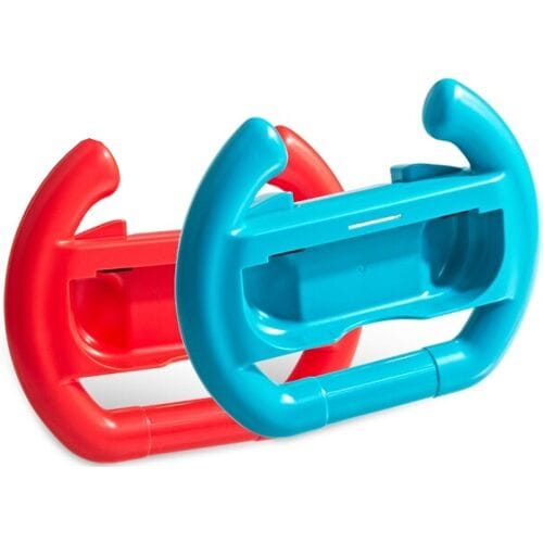 Battletron Steering Wheels for Nintendo Switch Joy-Con-Rood & Blauw (Switch) Gebruikt