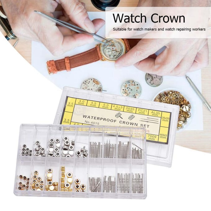 RVS Horlogekroon Veerstaaf Set Horloge Reparatiegereedschap Accessoire gray
