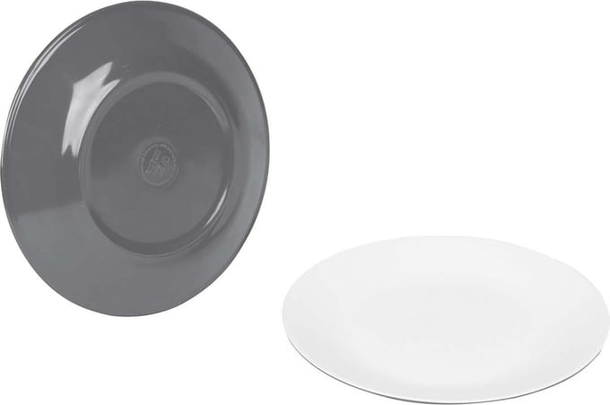 Bo-Camp - Ontbijtbord - Two-Tone - Melamine - 4 Stuks - Grijs