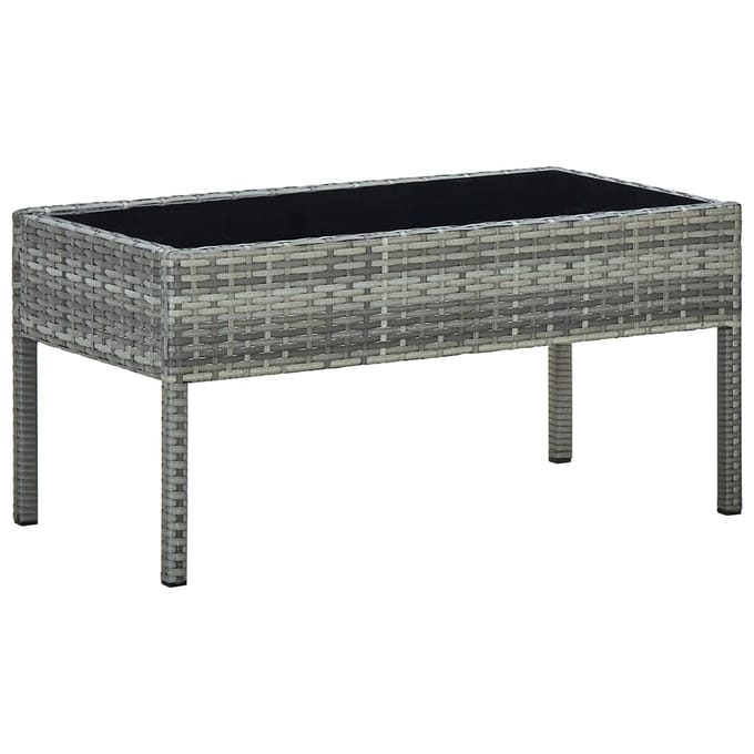 vidaXL - Tuintafel - 75x40x37 - cm - poly - rattan - grijs