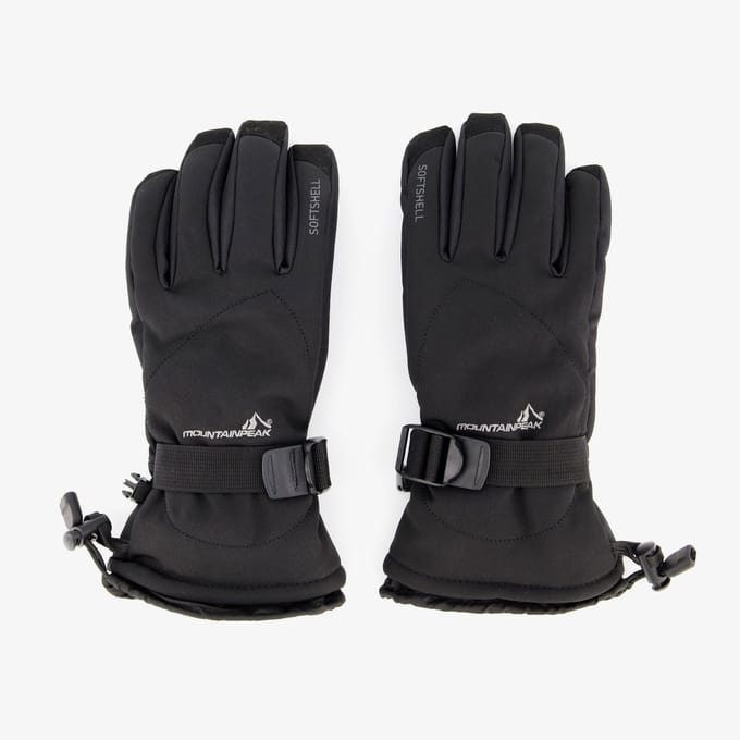 Mountain Peak heren softshell skihandschoenen zwart - Maat L