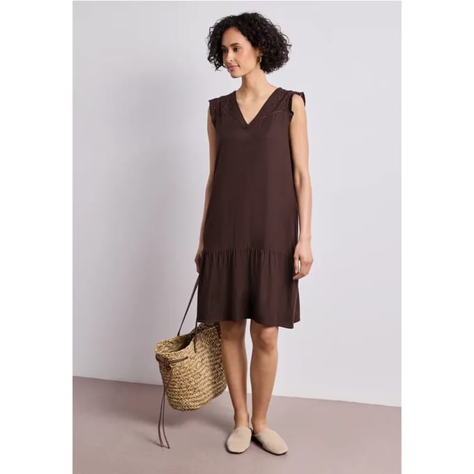 Knielange jurk met Shiffley-details