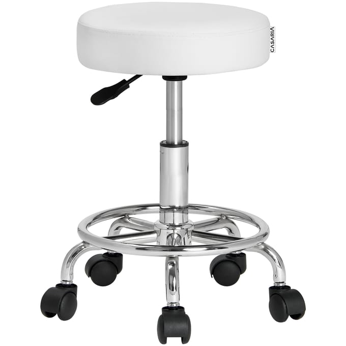 Rolkruk - Hoogte Verstelbaar 360°C Draaibaar - 51-65cm Zithoogte Wit