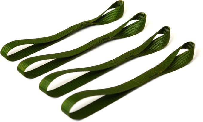 Set van 4 Lussen Spanbanden 1,2 Ton – 32 cm x 25 mm – Losse Straps met 2 Lussen – Donkergroen