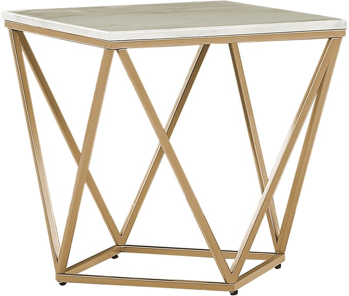 MALIBU - Bijzettafel - Wit/ Beige - MDF