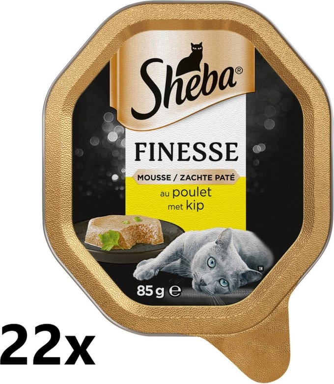 22x Sheba - Finesse Mousse Kip - Kattenvoer Natvoer - 85 g