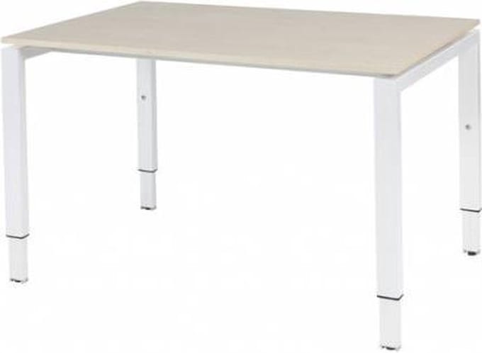 Verstelbaar Bureau - Domino 120x80 Eiken - wit frame