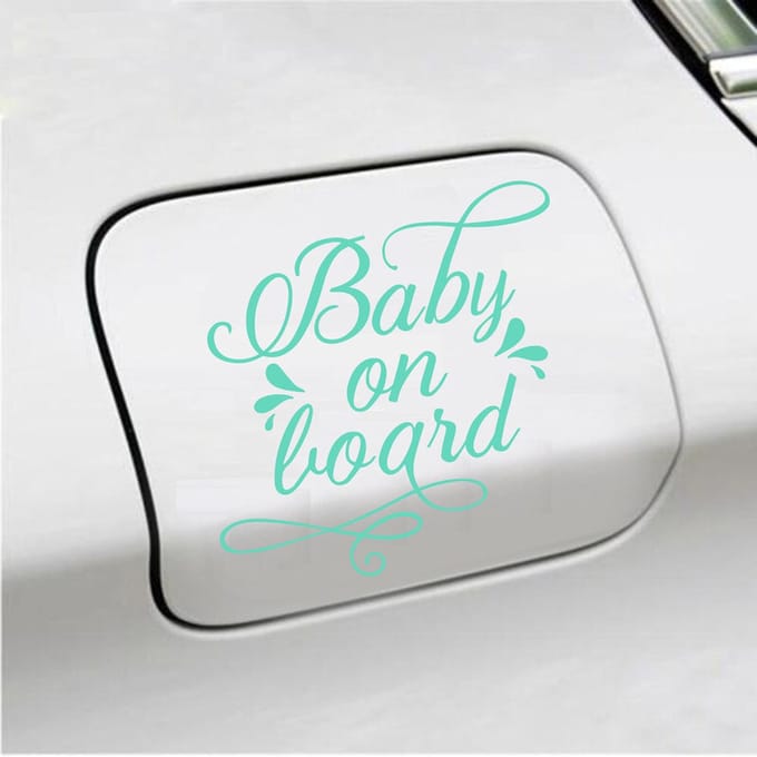 Bumpersticker - Baby On Board - 12,1 X 13,1 - Mint
