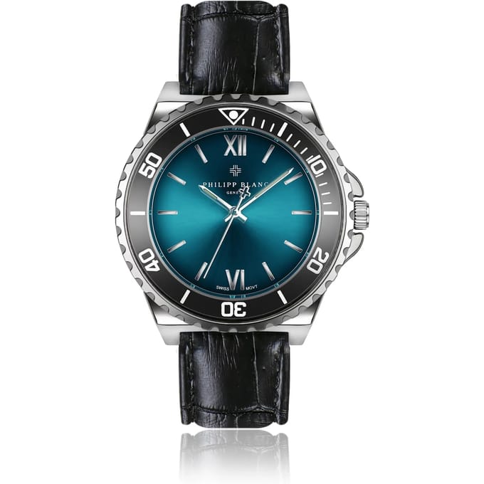 Leren krokodillenhorloge voor dames Philipp Blanc Onex