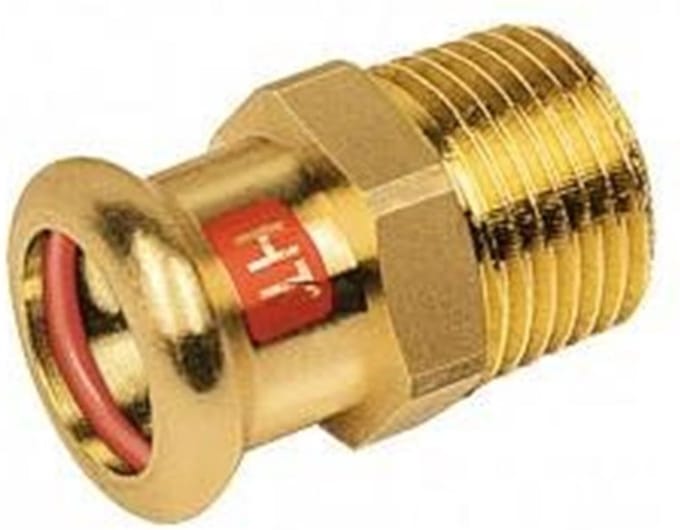 Bonfix Pressfitting roodkoper SOLAR Puntstuk 1 x 22 - conische buitendraad x press - (m-profiel)