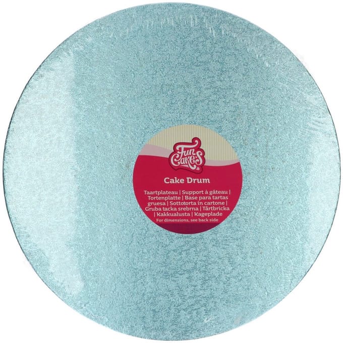 FunCakes Cake Drum Rond - Baby Blauw - Ø30,5 cm / 12 mm - Taartonderlegger - Taartkarton