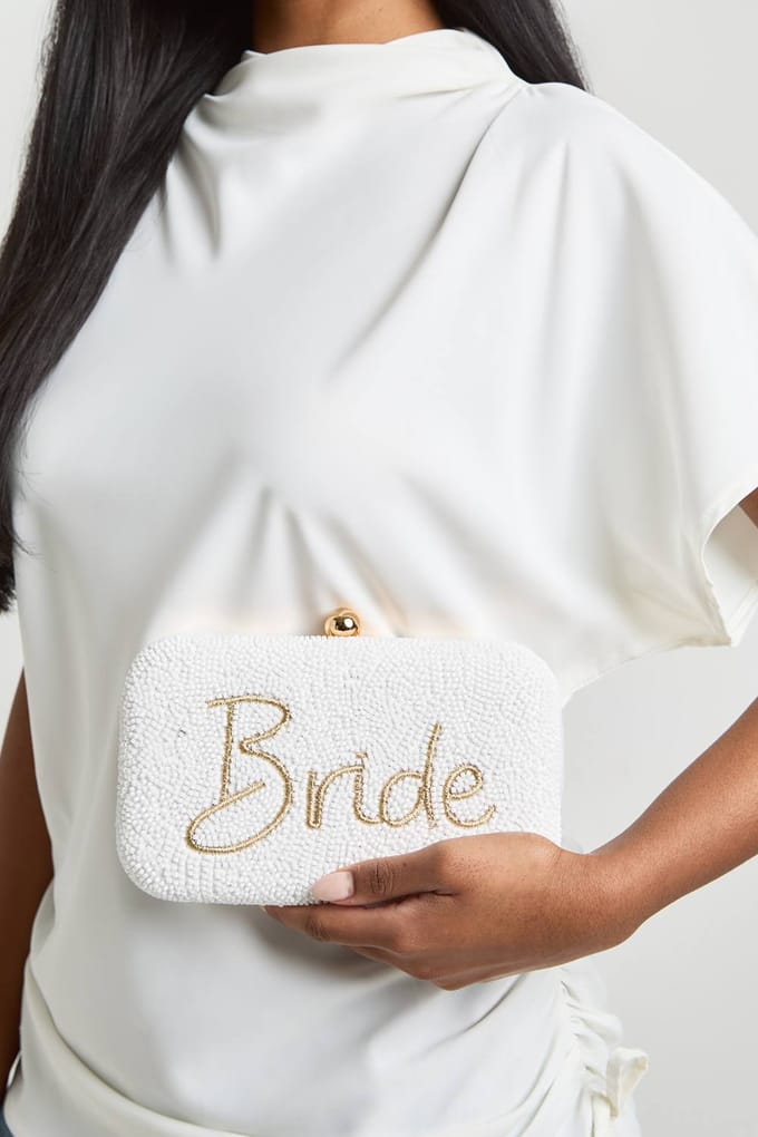 boohoo Dames Geborduurde Bruidskoppeling Met Kralen | Wit