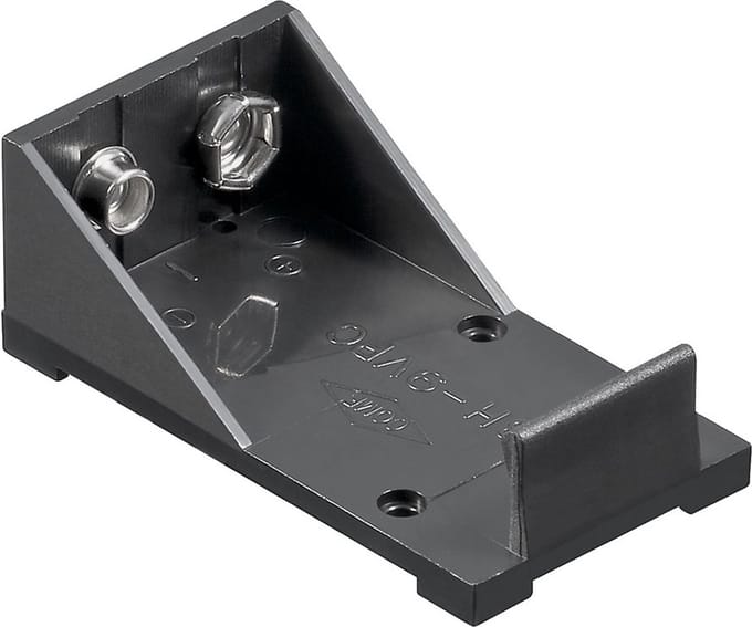Goobay Batterijhouder voor 1x 9 V blok met soldeerstrip, zwart