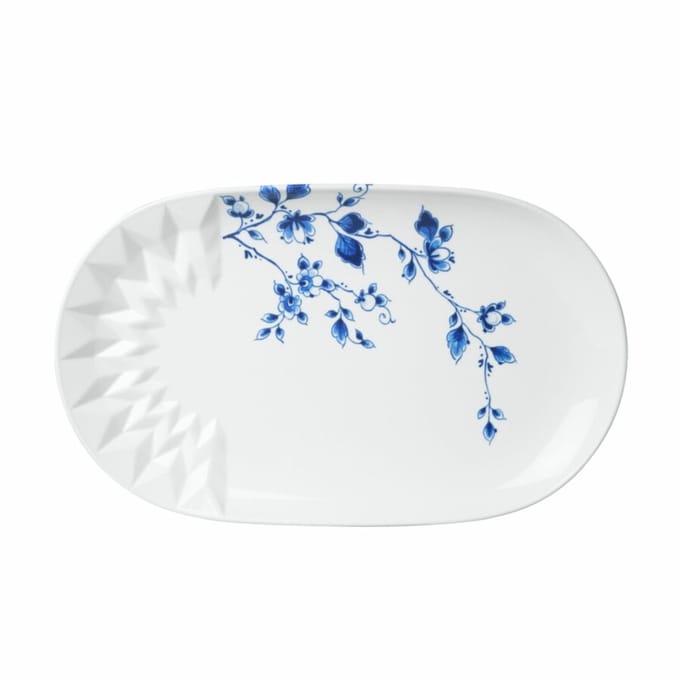 Heinen Delfts Blauw - Serveerschaal Blauw Vouw - Porselein - 30 cm