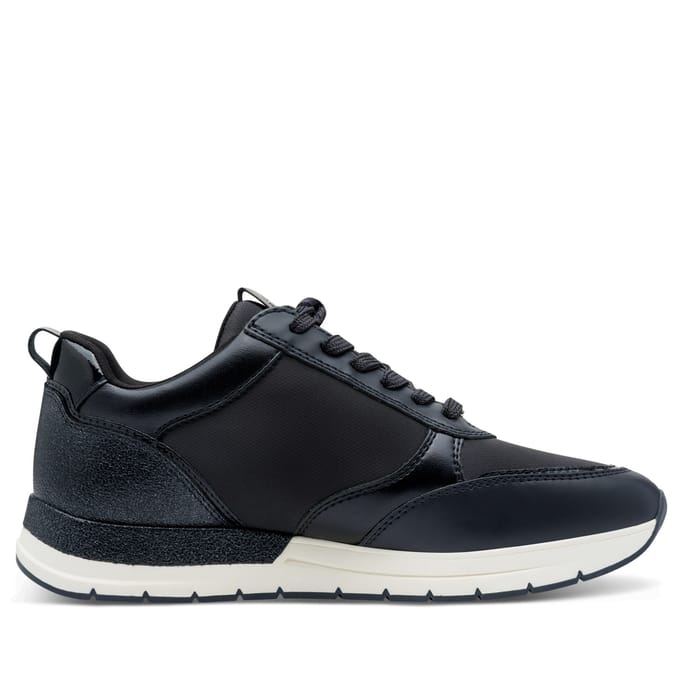 Tamaris Dames Marineblauwe Mode Veterschoenen met Rits