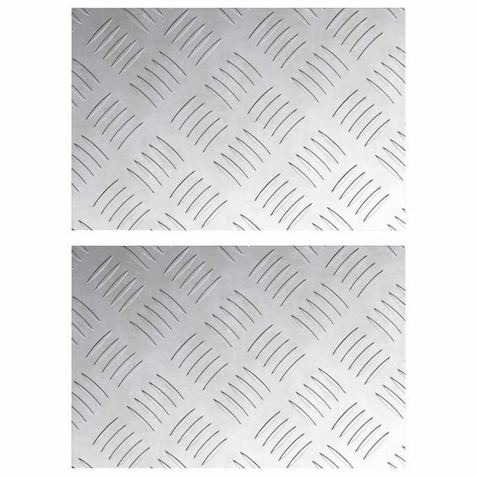 vidaXL - Trapmatten - 2 - st - 30 - x - 20 - cm - Zilver - Aluminium - Rechthoekig