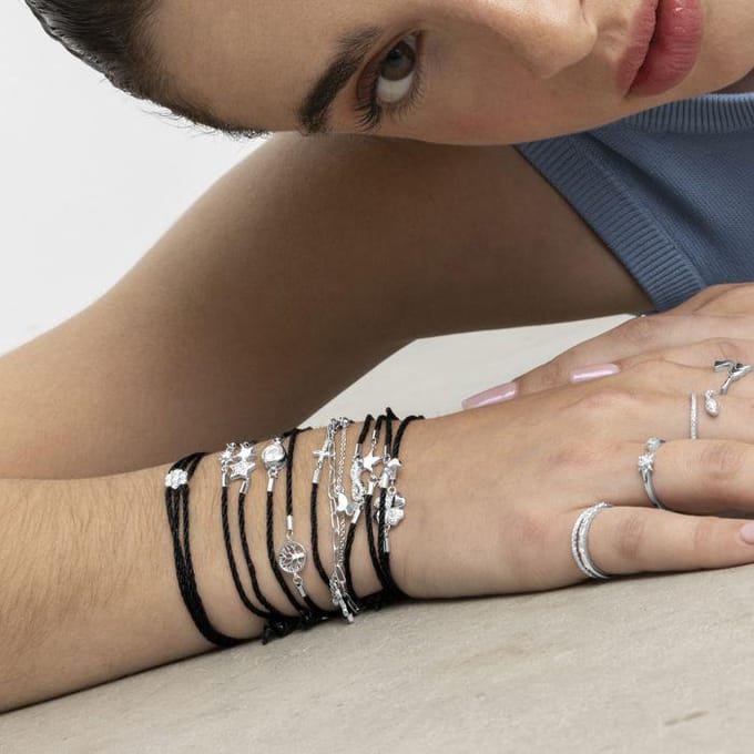 Bracelet - LUXENTER - Asyak - Argent 925 - Zirconium brillant - Plaqué rhodium black