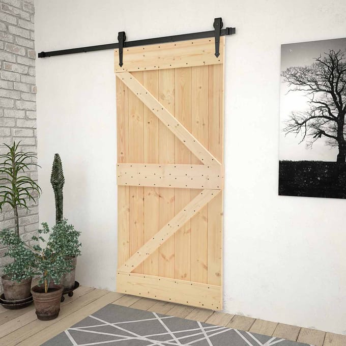vidaXL - Deur - NARVIK - 100 - x - 210 - cm - Massief - Pine - Hout - (Onbehandeld)