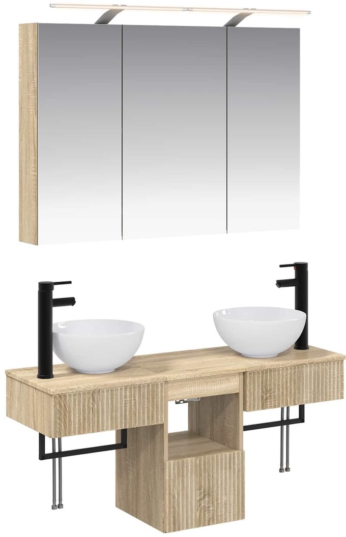vidaXL - Badkamerkast - set - 4 - st - Sonoma - Eiken - Bewerkt - hout