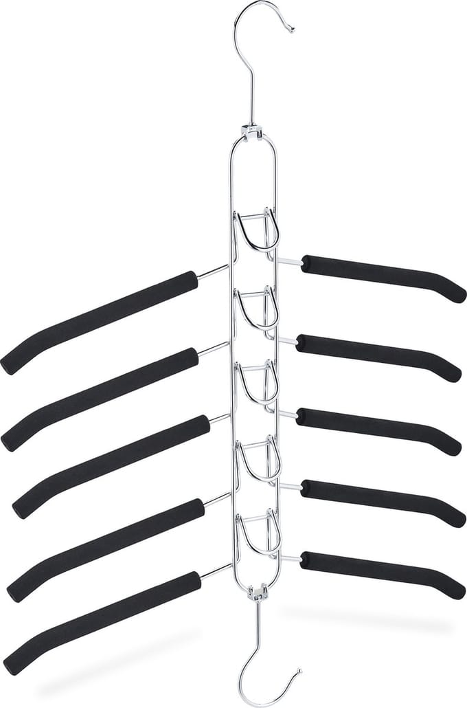 ruimtebesparende kledinghanger - 5 gepolsterde hangers - antislip - horizontaal - verticaal
