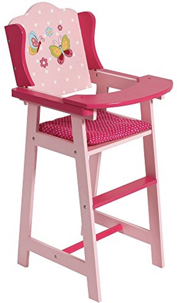 Poppen Kinderstoel met Zacht Zitkussen - Roze 59 cm