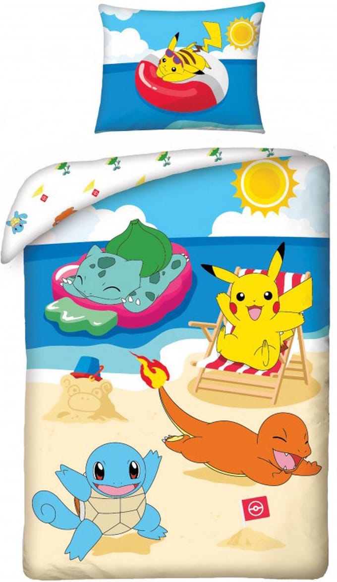 Pokémon Dekbedovertrek Beach 140 x 200 cm (70 x 90 cm)