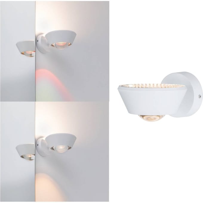 LED-wandlamp Sabik IP44 2700K 570lm / 360lm 230V 9W / 4,5W dimbaar Wit mat