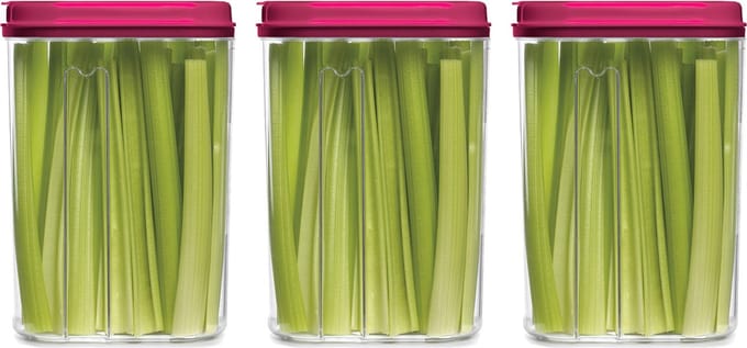 Plasticforte Voedselcontainer strooibus - 3x - roze - 1500 ml - kunststof - voorraadpotten
