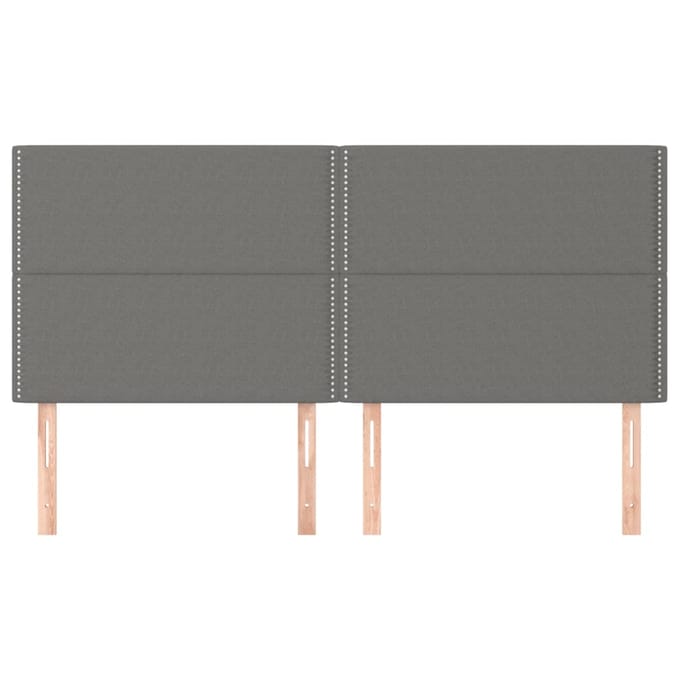 vidaXL - Hoofdbord - donkergrijs - 200x5x118/128 - cm - Stof