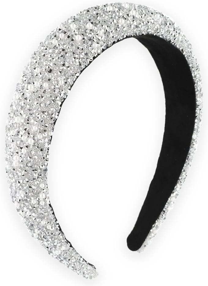 Lajetti Glitter Haarband Dames Zilver Breed