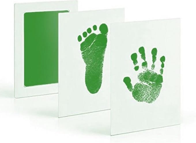 *** 2 stuks Baby Handafdruk en Voetafdruk - Duo Groen - van Heble® ***