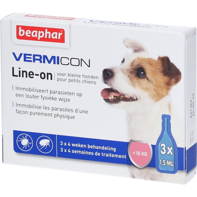 Beaphar® Vermicon Line-On Kleine Hond 3x1,5 Unidosis-pipetten