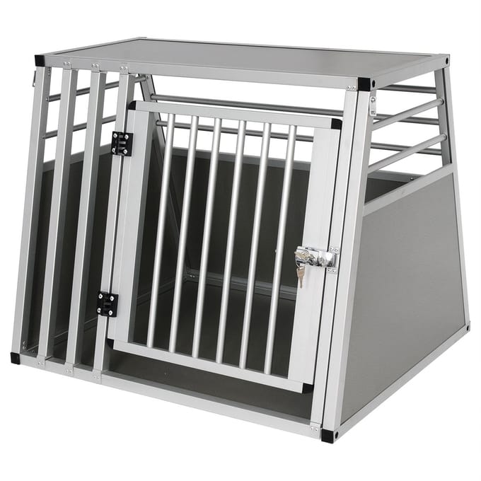 Hondenbench - Transportbox - Auto - Zilver - 65x65x80cm