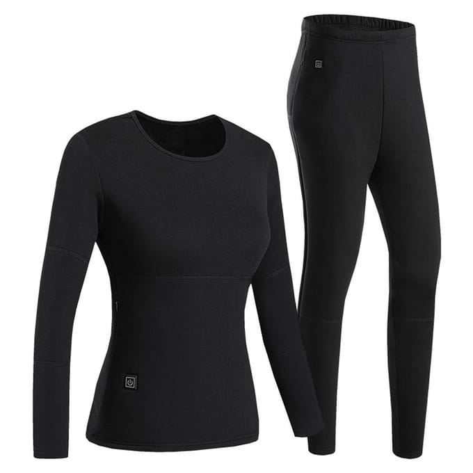 Elektrische verwarming ondergoedset voor dames 22-zone ski-verwarmingspak M black