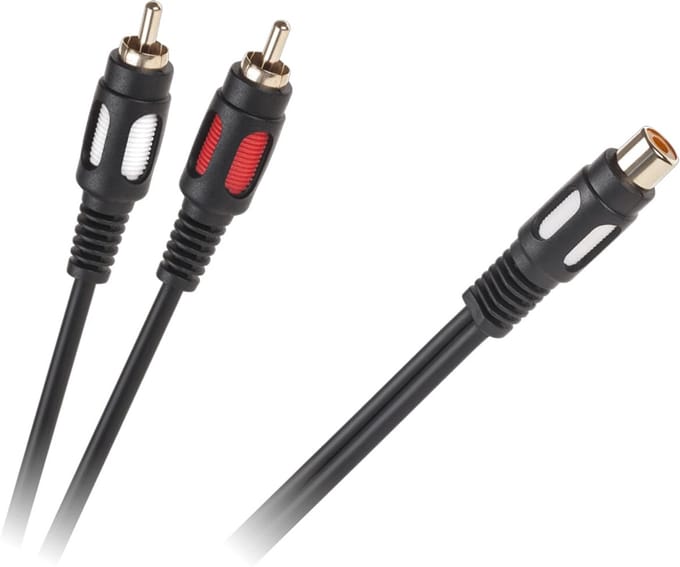 Orbit Electronic Audio Kabel - L/R (RCA) (m) naar 1x RCA (v) - 0.25m - Zwart