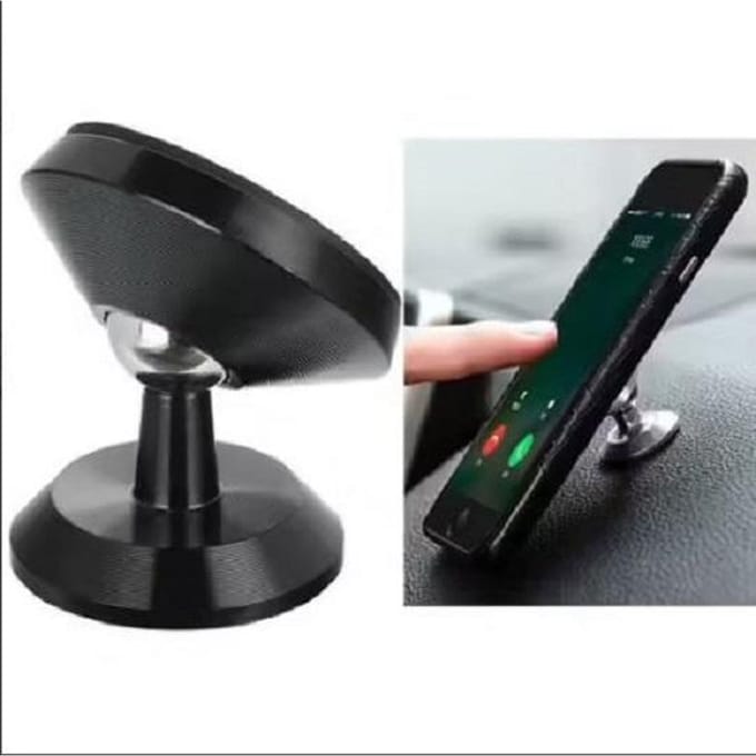 Support voiture magnetique adhesive noir pour Smartphone noir