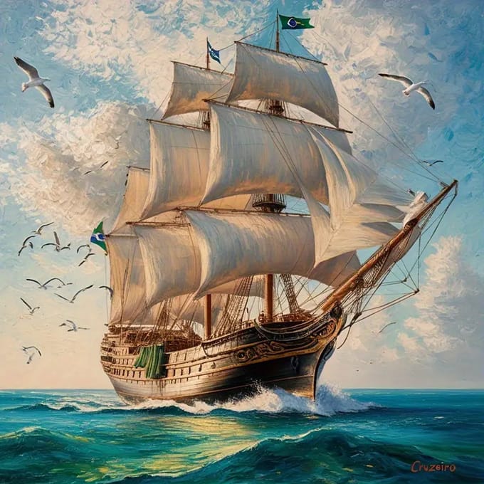 Diamond Painting Set - Zeilboot vogel en groen vlag 40x40cm