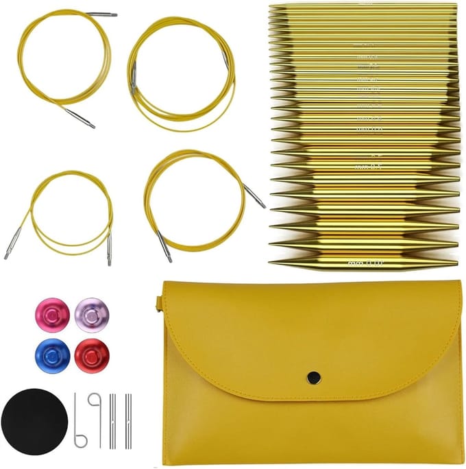 Breinaaldenset - Verwisselbare naalden - Handwerken - Complete set - 13 paar - Goud
