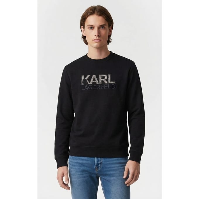 Karl Lagerfeld Black Sweat Crewneck Taglia: 3XL | Maglioni a maglia Outlet | Uomo